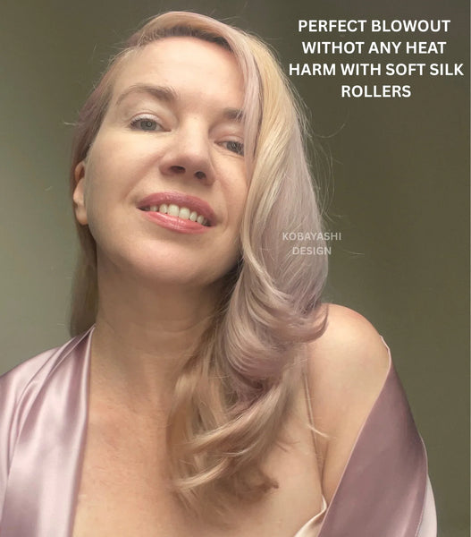 Heatless Silk Blowout Rollers with Snap Buttons | Blonde