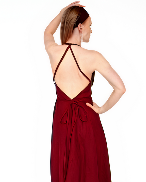 Short Linen Trapeze dress/ multiway open back Dress/ one size