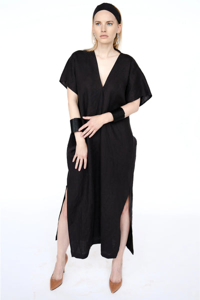 Linen Kaftan Dress/ one size/Zero Waste caftan