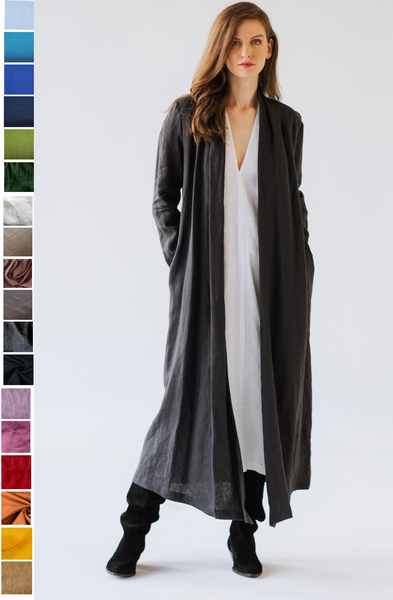 Minimalist Long Linen Jacket – Timeless Elegance in Every Thread