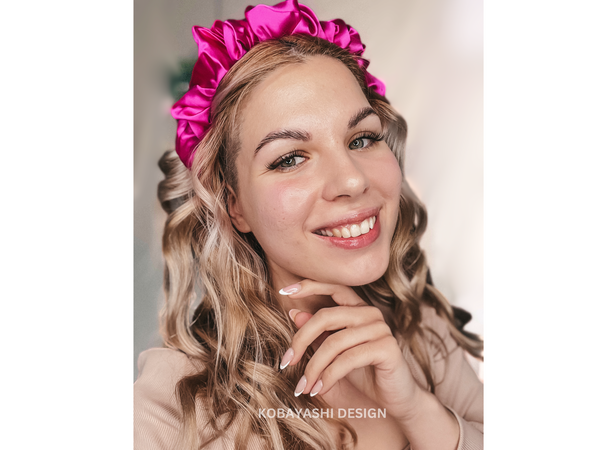 100% Pure Mulberry Silk Ruched Scrunchie Crown Headband