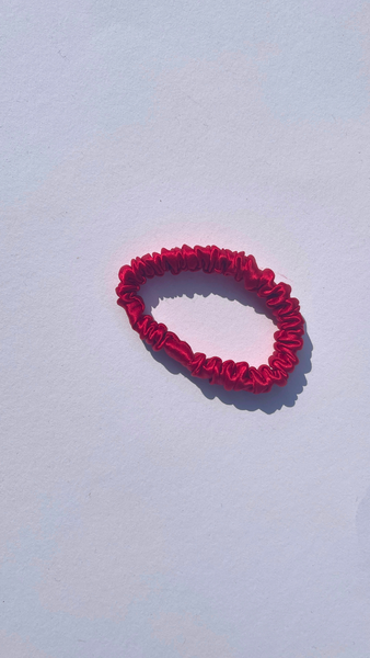 Small XS Mini 100% Mulberry silk scrunchie hair ties