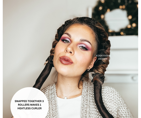 Healtless Silk Blowout Rollers with Snap Buttons | Black