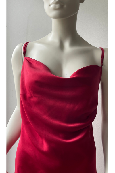 Pure Mulberry Silk Slip Dress with Cowl Neck