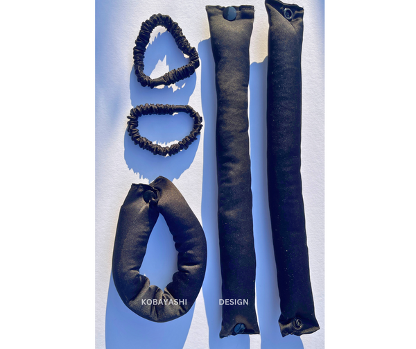 Healtless Silk Blowout Rollers with Snap Buttons | Black