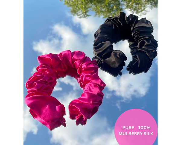 100% Pure Mulberry Silk Ruched Scrunchie Crown Headband