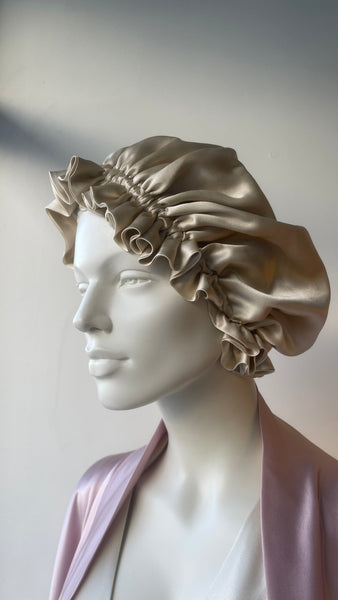 Reversible  Silk Sleep Bonnet - Adjustable, Double Layered