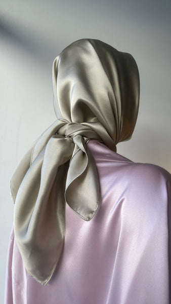 100% Mulberry Silk Square scarf - Gold