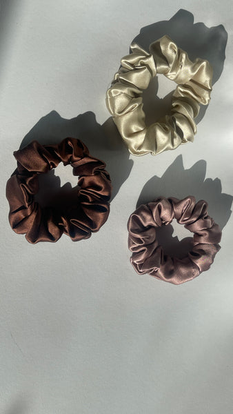 M size silk scrunchie SET of 3
