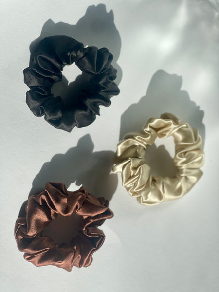 M size silk scrunchie SET of 3