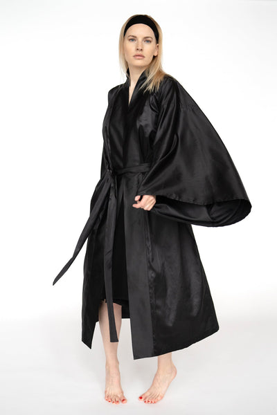 READY TO SHIP 100% Mulberry Silk Kimono Robe – Handmade Luxury | One Size Fits Most