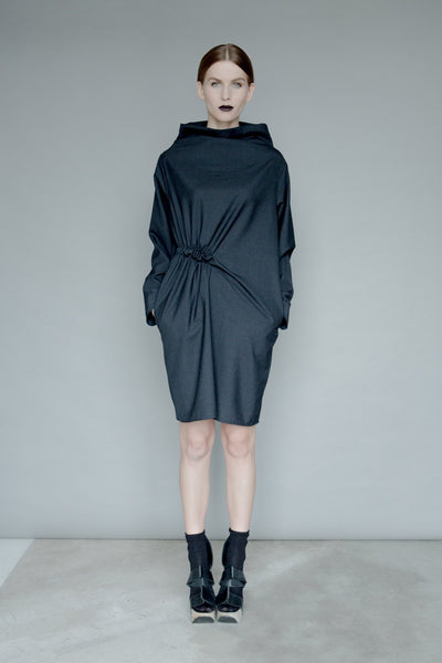 Diagonal Gathering Dress