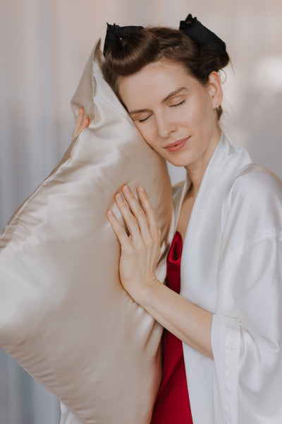 Red Mulberry Silk pillowcase Queen size