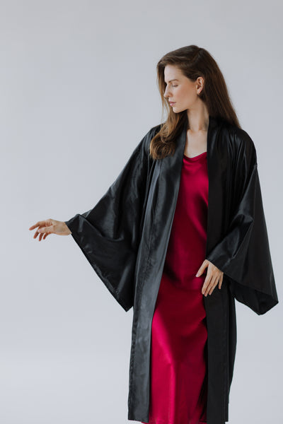 READY TO SHIP 100% Mulberry Silk Kimono Robe – Handmade Luxury | One Size Fits Most