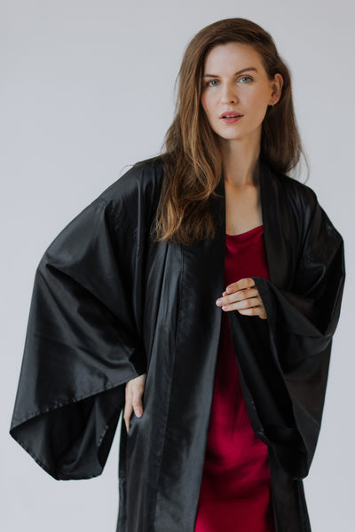 READY TO SHIP 100% Mulberry Silk Kimono Robe – Handmade Luxury | One Size Fits Most