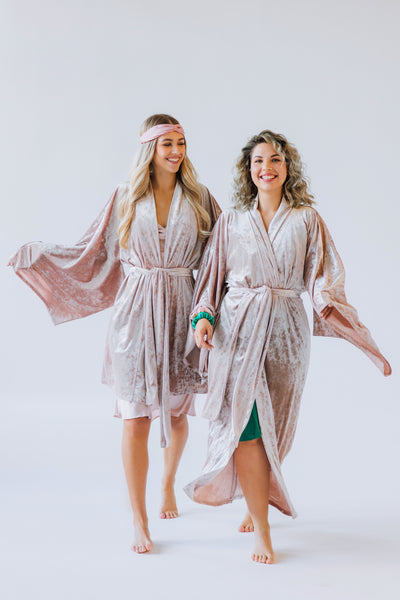 READY TO SHIP Velvet Japanese-Style Kimono Robe – Handmade | One Size Fits Most
