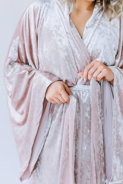 READY TO SHIP Velvet Japanese-Style Kimono Robe – Handmade | One Size Fits Most