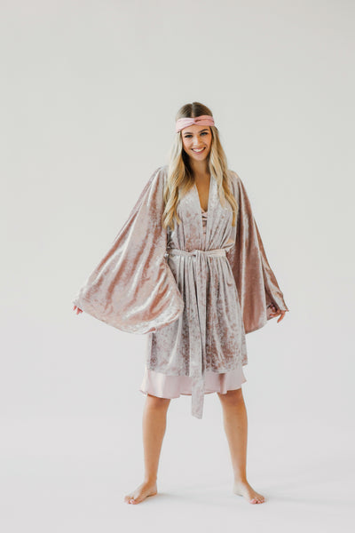 READY TO SHIP Velvet Japanese-Style Kimono Robe – Handmade | One Size Fits Most