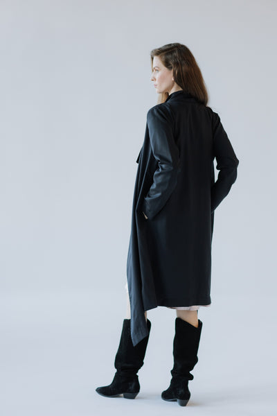 Cotton Twill Overlap Trench coat
