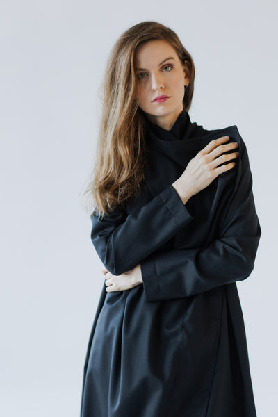 Cotton Twill Overlap Trench coat