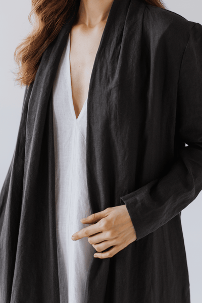 Minimalist Long Linen Jacket – Timeless Elegance in Every Thread
