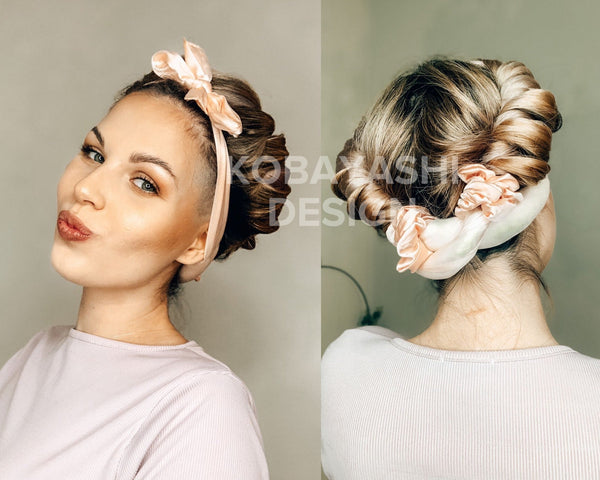 Large Mulberry Silk Heatless Hair Curler Set | Long Ribbon Ties
