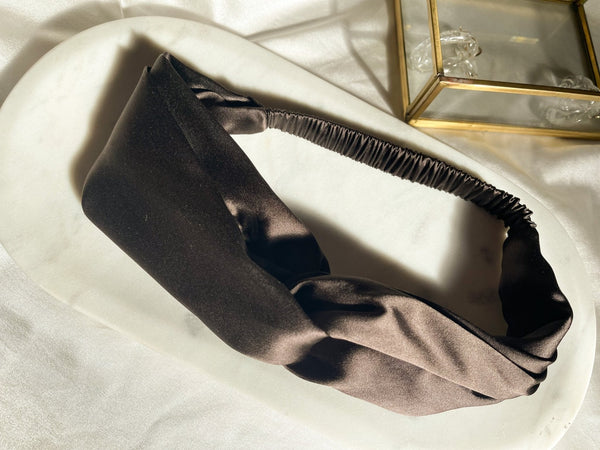 Champagne  Mulberry silk twist knot headband