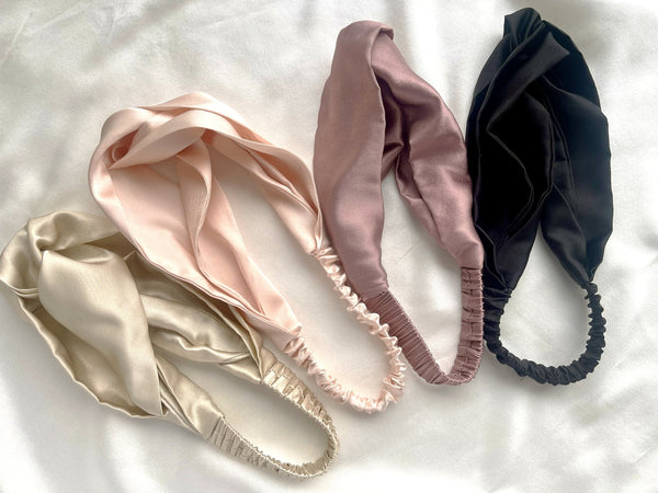 100% Mulberry Silk Headband | Twist Knot  | Green
