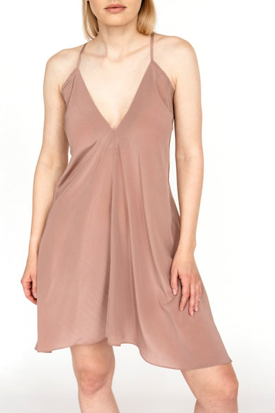 Pink Pure Mulberry silk crepe slip nightdress, one size