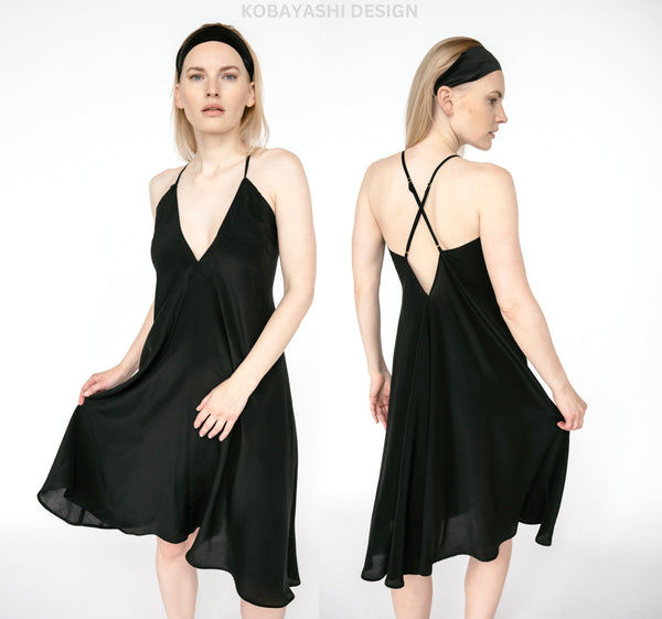 Pink Pure Mulberry silk crepe slip nightdress, one size