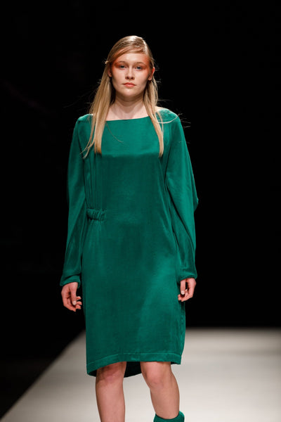 Rectangle  Sleeve Emerald Green Dress