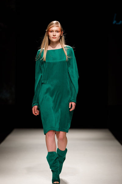 Rectangle  Sleeve Emerald Green Dress