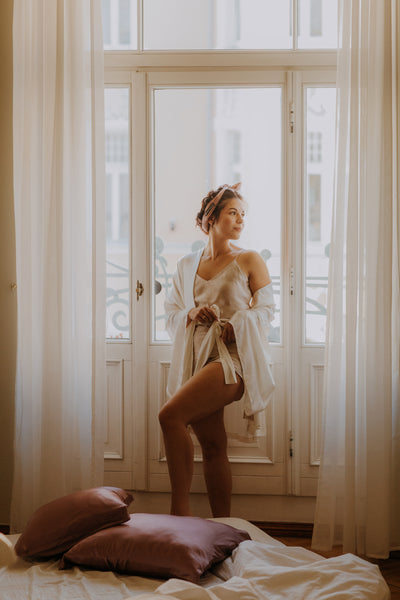100% Mulberry Silk Pajama Set with Shorts