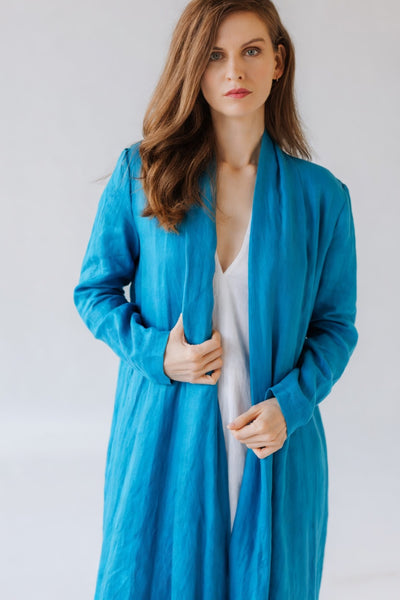 Minimalist Long Linen Jacket – Timeless Elegance in Every Thread