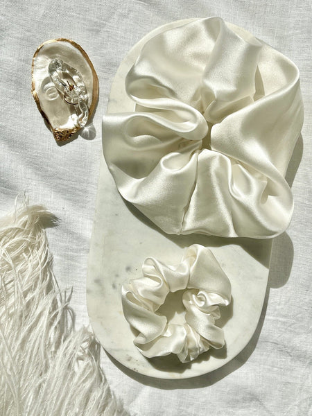 XXL size Pure 100% Mulberry silk Jumbo scrunchie